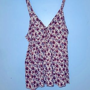 American Eagle Soft & Sexy Tank XS. Floral Print, V-Neck with Buttons.